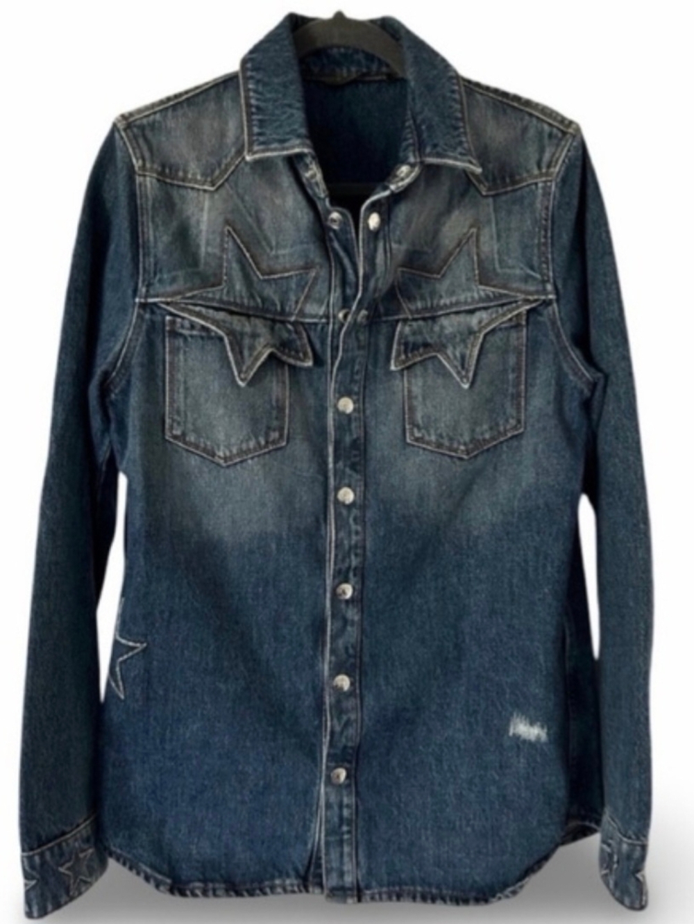 Valentino Denim Snap Shirt Jacket